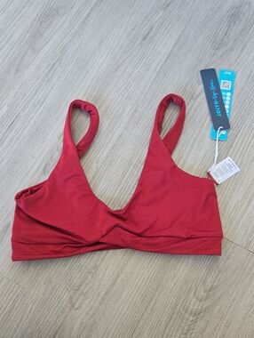 Jolyn Red Twist Bralette — Soft Stretch Wireless Support